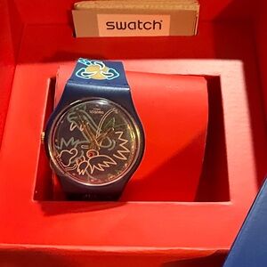 Swatch Vibrant Blue Artistic Watch